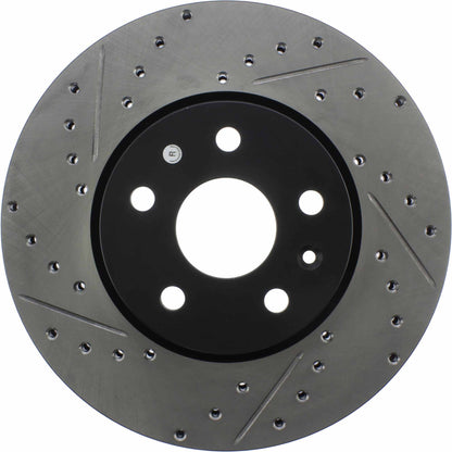 StopTech Sport Drilled/Slotted Brake Rotor; Front Right