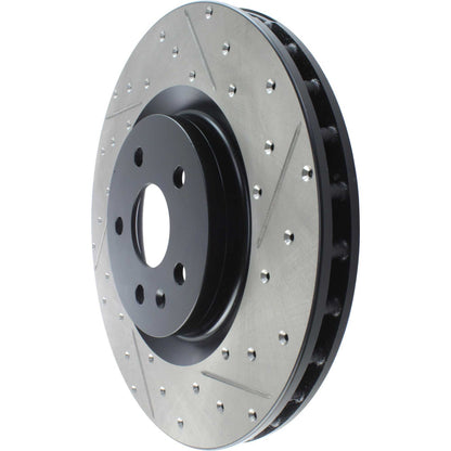 Stoptech 14-17 Chevrolet SS/09 Pontiac G8 Drilled and Slotted Front Left Rotor 127.62124CL