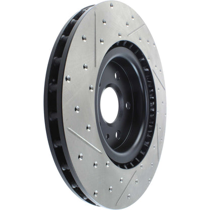 Stoptech 14-17 Chevrolet SS/09 Pontiac G8 Drilled and Slotted Front Left Rotor 127.62124CL