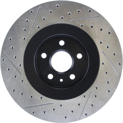 StopTech Sport Drilled/Slotted Brake Rotor; Front Left