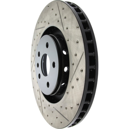 StopTech Sport Drilled/Slotted Brake Rotor; Front Left