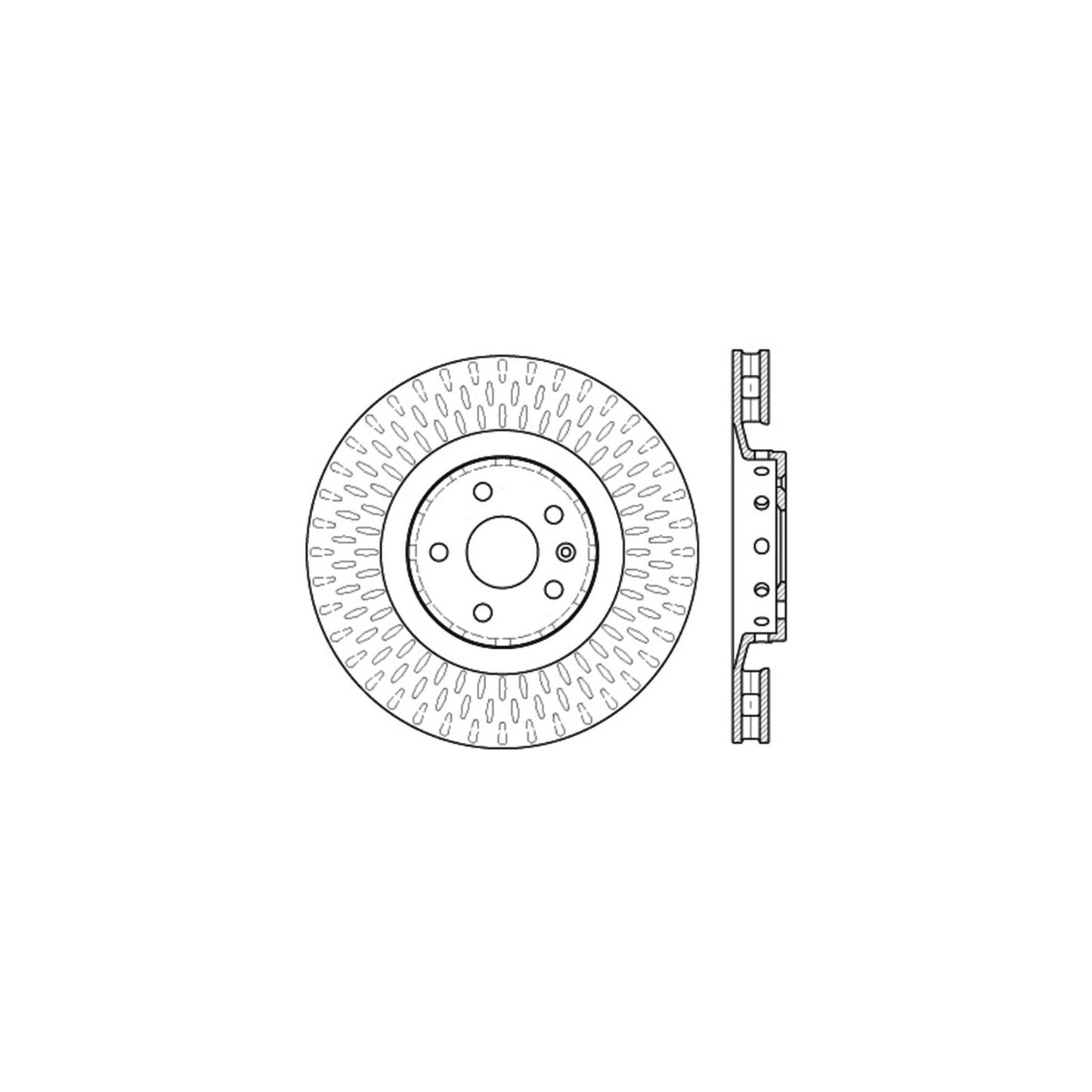 StopTech Sport Drilled/Slotted Brake Rotor; Front Right