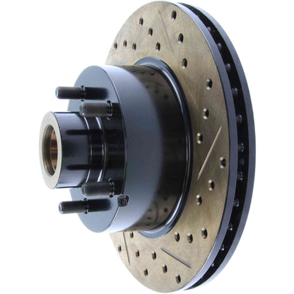 StopTech 70-72 Dodge Challenger/Charger/Coronet SportStop Cryo Slotted & Drilled Front Left Rotor 127.63022CL