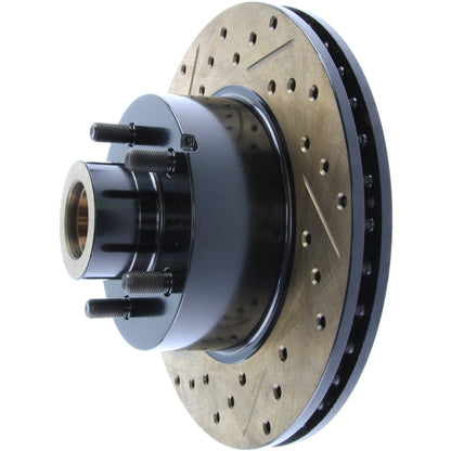 StopTech 70-72 Dodge Challenger/Charger/Coronet SportStop Cryo Slotted & Drilled Front Right Rotor 127.63022CR