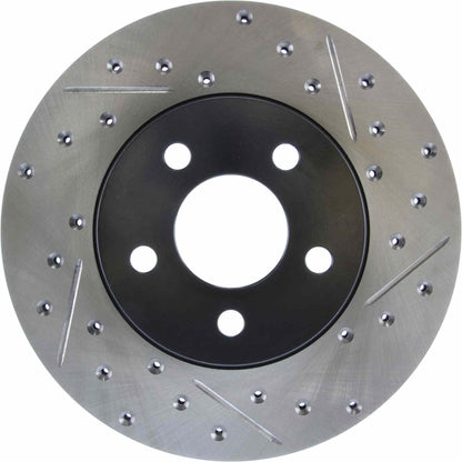 StopTech Sport Drilled/Slotted Brake Rotor; Front Left