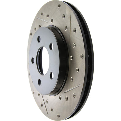 StopTech Sport Drilled/Slotted Brake Rotor; Front Left