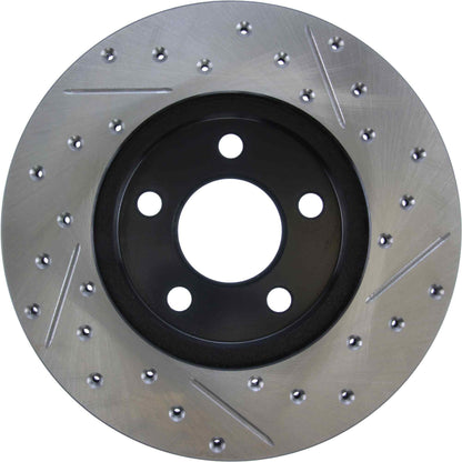 StopTech Sport Drilled/Slotted Brake Rotor; Front Right
