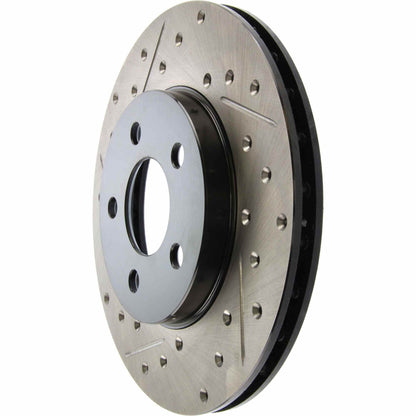 StopTech Sport Drilled/Slotted Brake Rotor; Front Right