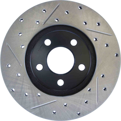 StopTech Sport Drilled/Slotted Brake Rotor; Front Left