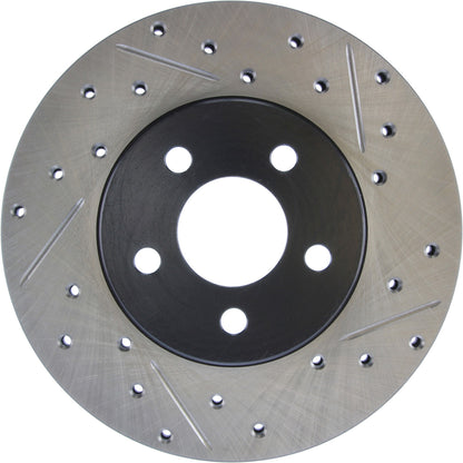 StopTech Sport Drilled/Slotted Brake Rotor; Front Left