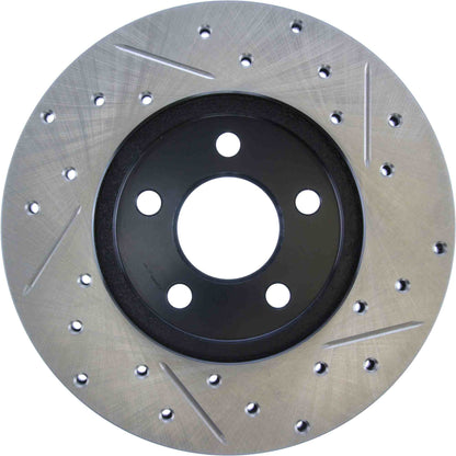 StopTech Sport Drilled/Slotted Brake Rotor; Front Right