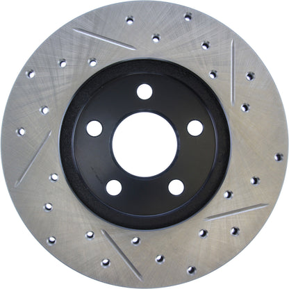 StopTech Sport Drilled/Slotted Brake Rotor; Front Right