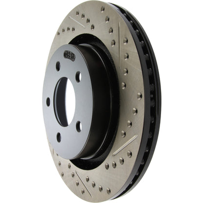 StopTech Sport Drilled/Slotted Brake Rotor; Front Left