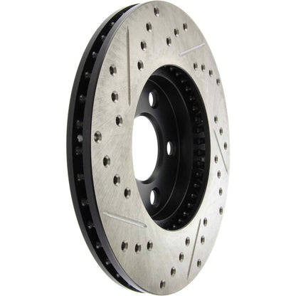 StopTech Sport Drilled/Slotted Brake Rotor; Front Left
