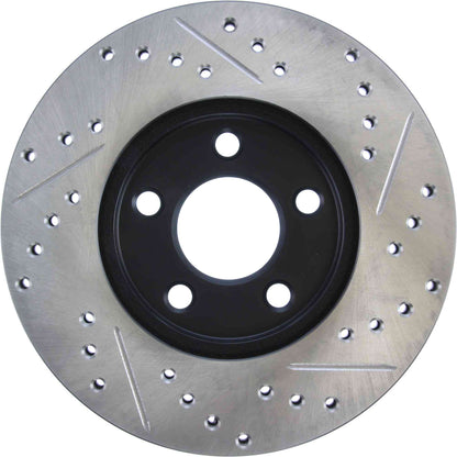 StopTech Sport Drilled/Slotted Brake Rotor; Front Right