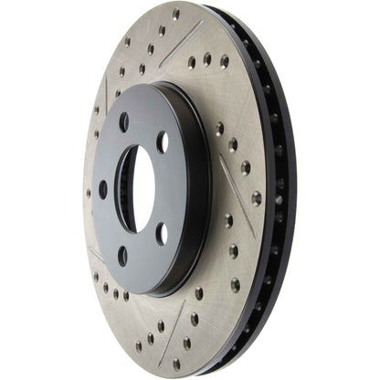StopTech Sport Drilled/Slotted Brake Rotor; Front Right