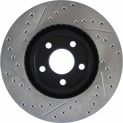 StopTech Sport Drilled/Slotted Brake Rotor; Front Left