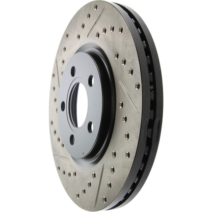 StopTech Sport Drilled/Slotted Brake Rotor; Front Right