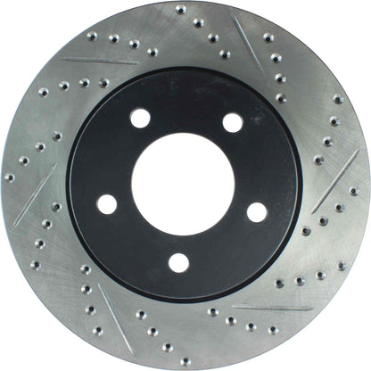 StopTech Sport Drilled/Slotted Brake Rotor; Front Left