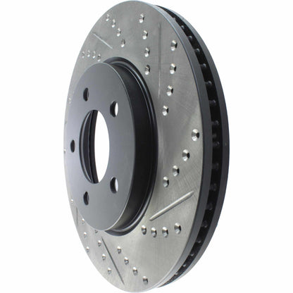 StopTech Sport Drilled/Slotted Brake Rotor; Front Left