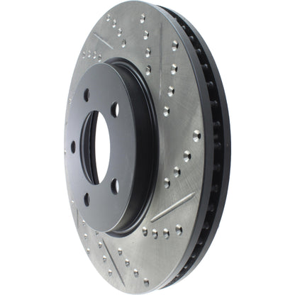 StopTech Sport Drilled/Slotted Brake Rotor; Front Left