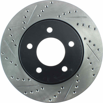 StopTech Sport Drilled/Slotted Brake Rotor; Front Right