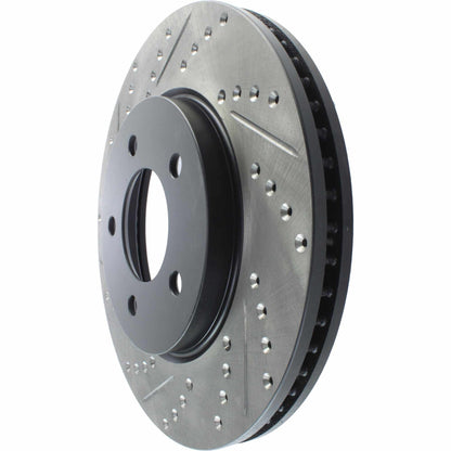 StopTech Sport Drilled/Slotted Brake Rotor; Front Right