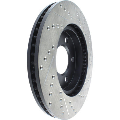 StopTech Sport Drilled/Slotted Brake Rotor; Front Right