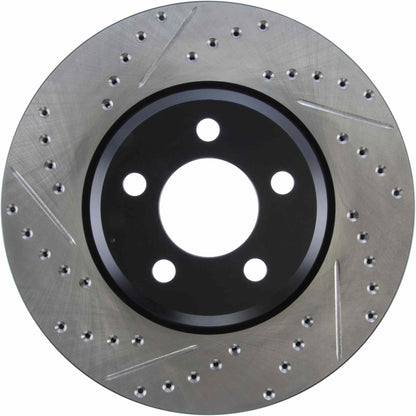StopTech Sport Drilled/Slotted Brake Rotor; Front Right