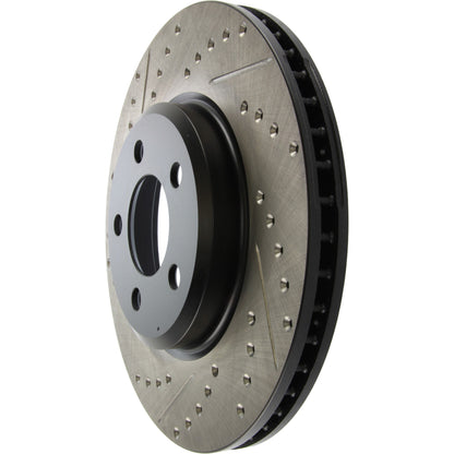 StopTech Sport Drilled/Slotted Brake Rotor; Front Right