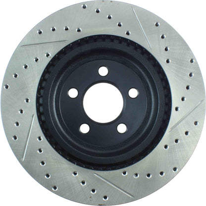 StopTech Sport Drilled/Slotted Brake Rotor; Front Right