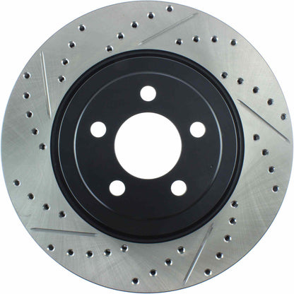 StopTech Sport Drilled/Slotted Brake Rotor; Front Right