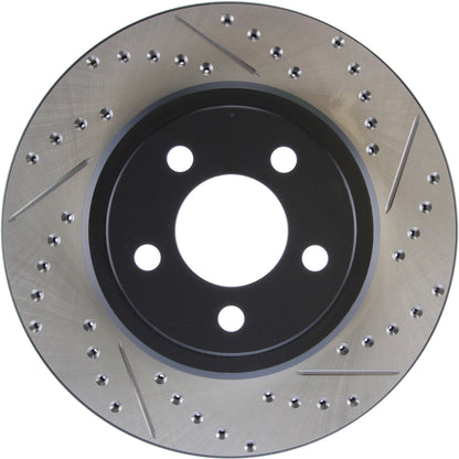 StopTech Sport Drilled/Slotted Brake Rotor; Rear Left