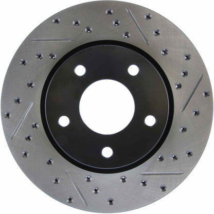 StopTech Sport Drilled/Slotted Brake Rotor; Front Left