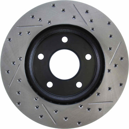 StopTech Sport Drilled/Slotted Brake Rotor; Front Right