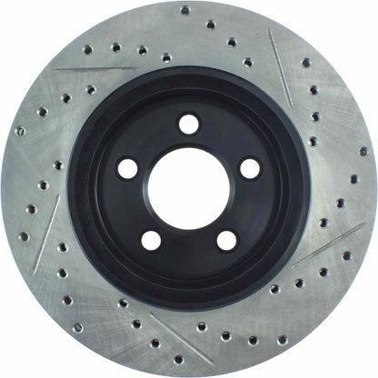 StopTech Sport Drilled/Slotted Brake Rotor; Front Right