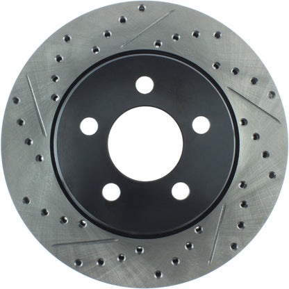 StopTech Sport Drilled/Slotted Brake Rotor; Front Right