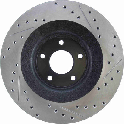 StopTech Sport Drilled/Slotted Brake Rotor; Front Right