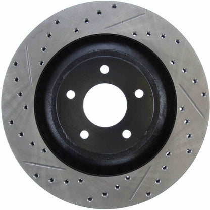 StopTech Sport Drilled/Slotted Brake Rotor; Front Right