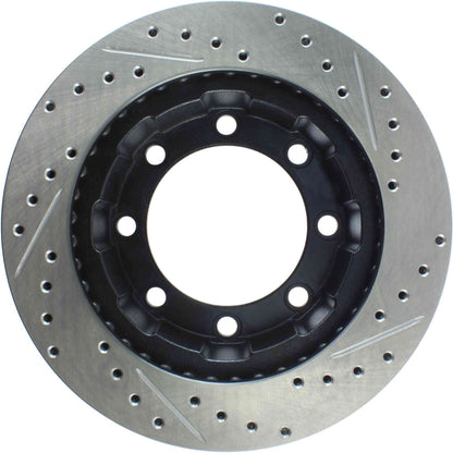 StopTech Sport Drilled/Slotted Brake Rotor; Front Right