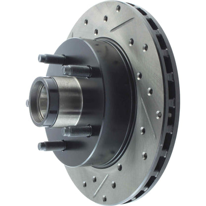 StopTech Sport Drilled/Slotted Brake Rotor; Front Right