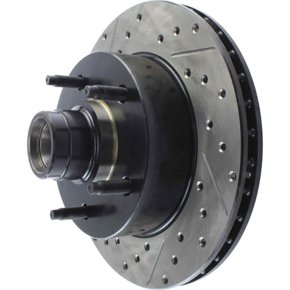 StopTech Sport Drilled/Slotted Brake Rotor; Front Right