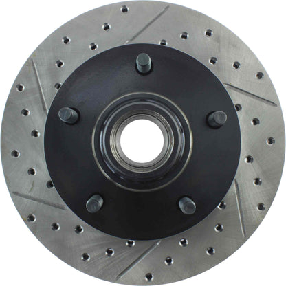 StopTech Sport Drilled/Slotted Brake Rotor; Front Right