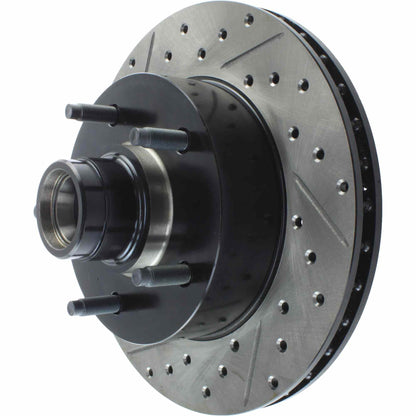 StopTech Sport Drilled/Slotted Brake Rotor; Front Right