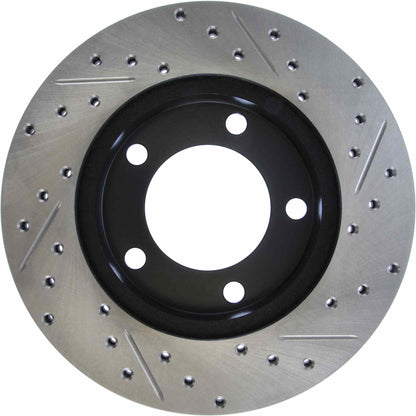 StopTech Sport Drilled/Slotted Brake Rotor; Front Right