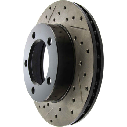 StopTech Sport Drilled/Slotted Brake Rotor; Front Right