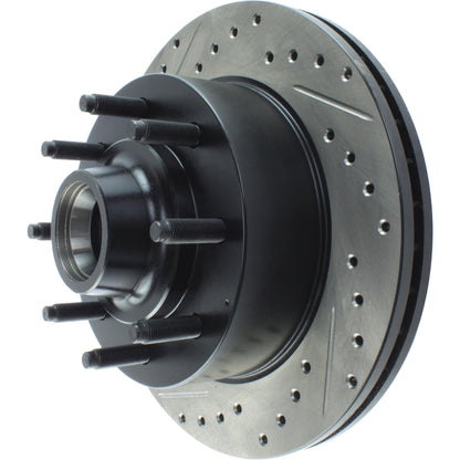 StopTech Sport Drilled/Slotted Brake Rotor; Front Left