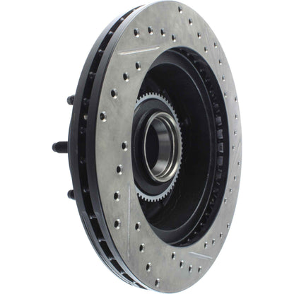StopTech Sport Drilled/Slotted Brake Rotor; Front Left