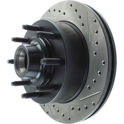 StopTech Sport Drilled/Slotted Brake Rotor; Front Right