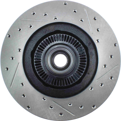 StopTech Sport Drilled/Slotted Brake Rotor; Front Right